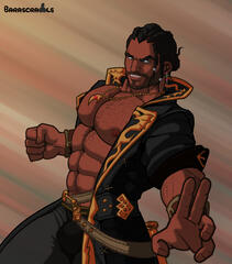 Flat colour commission work of the brawny Siegfried Typhon!