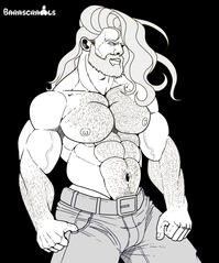 Line-art commission work of a handsome fellow named Magnus.